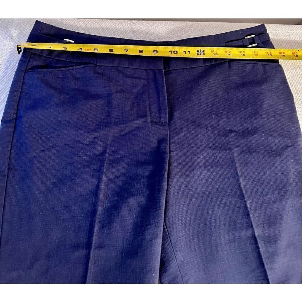 Zac & Rachel Women's Dress Cropped Pants Navy With Silver Detail Size 10 - Picture 6 of 11